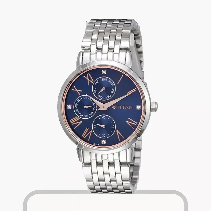 Titan Workwear Blue Dial Minerial Ladies Watch- 2569SM01